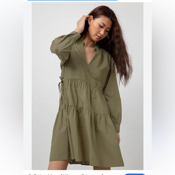 Rails ivy moss long sleeve tiered, mini shirt dress size small - Picture 2 of 11